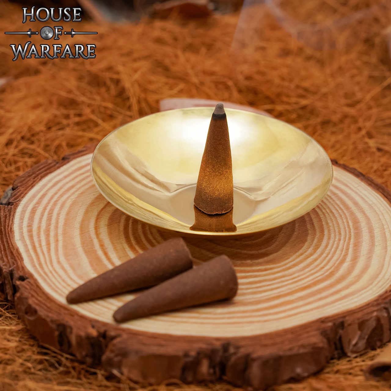 Cuenco de Incienso Medieval de Latón Auténtico Plato de Ofrenda Compacto de Mesa - Imagen 2