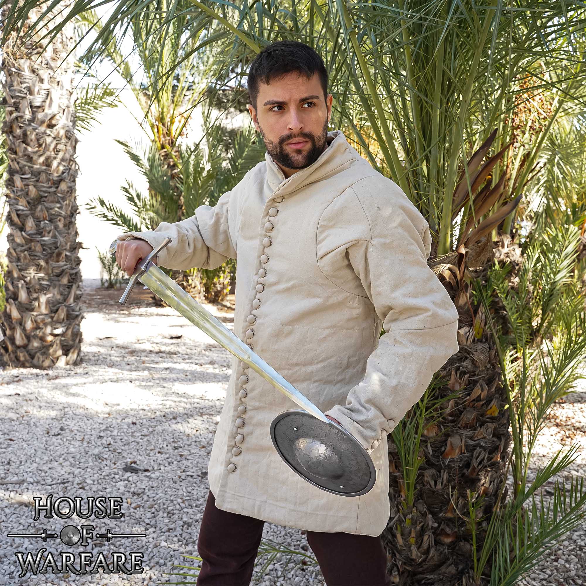 Escudo Medieval de Acero Calibre 14 23cm - Escudo Redondo Hecho a Mano con Empuñadura de Madera y Acabado Antiguo - Imagen 11