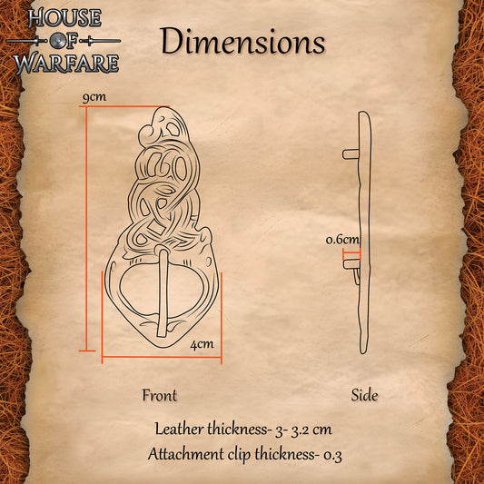 Hebilla de Cinturón Vikinga de Latón con Nudo de Serpiente - Antiguo - Imagen 10