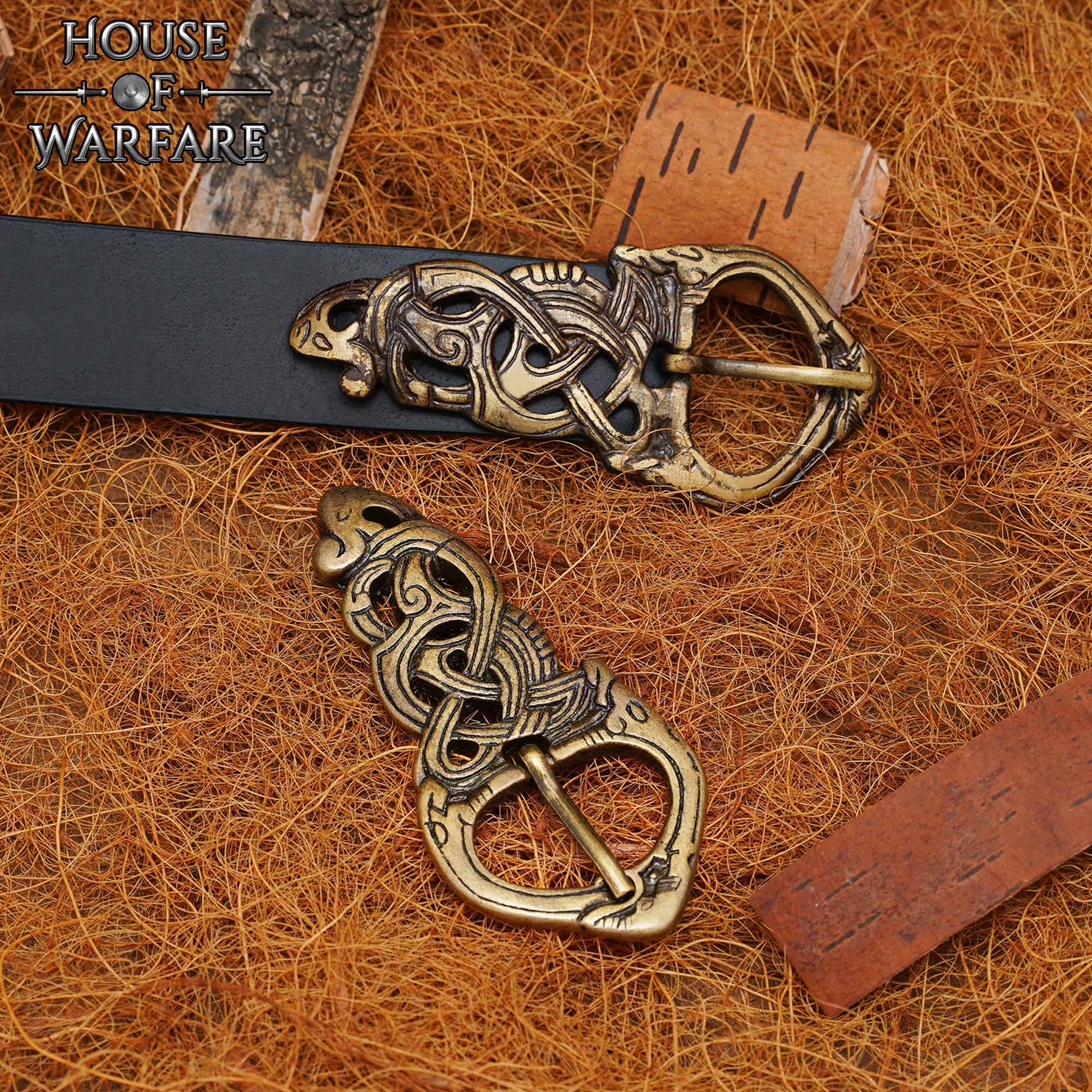 Hebilla de Cinturón Vikinga de Latón con Nudo de Serpiente - Antiguo - Imagen 13