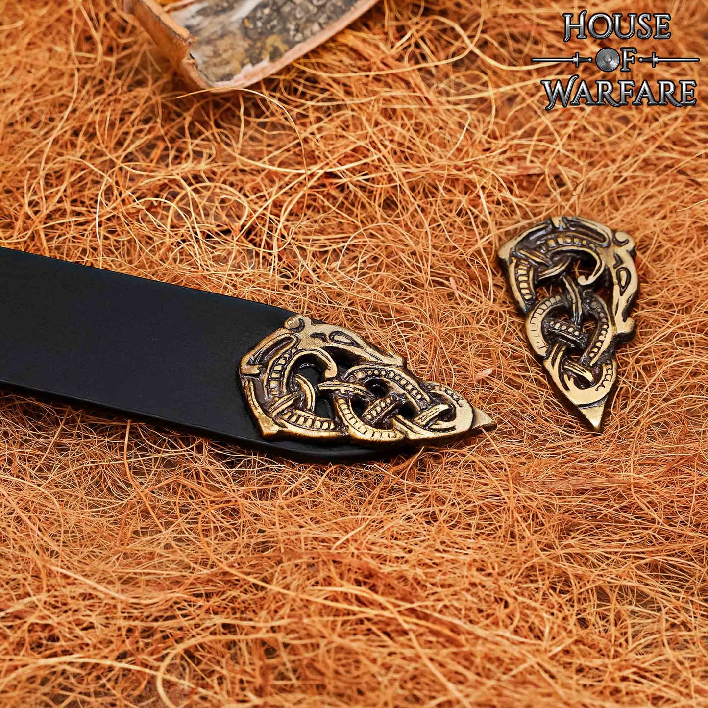 Viking Haithabu Extremo de Cinturón de Latón Macizo Envejecido - Imagen 4