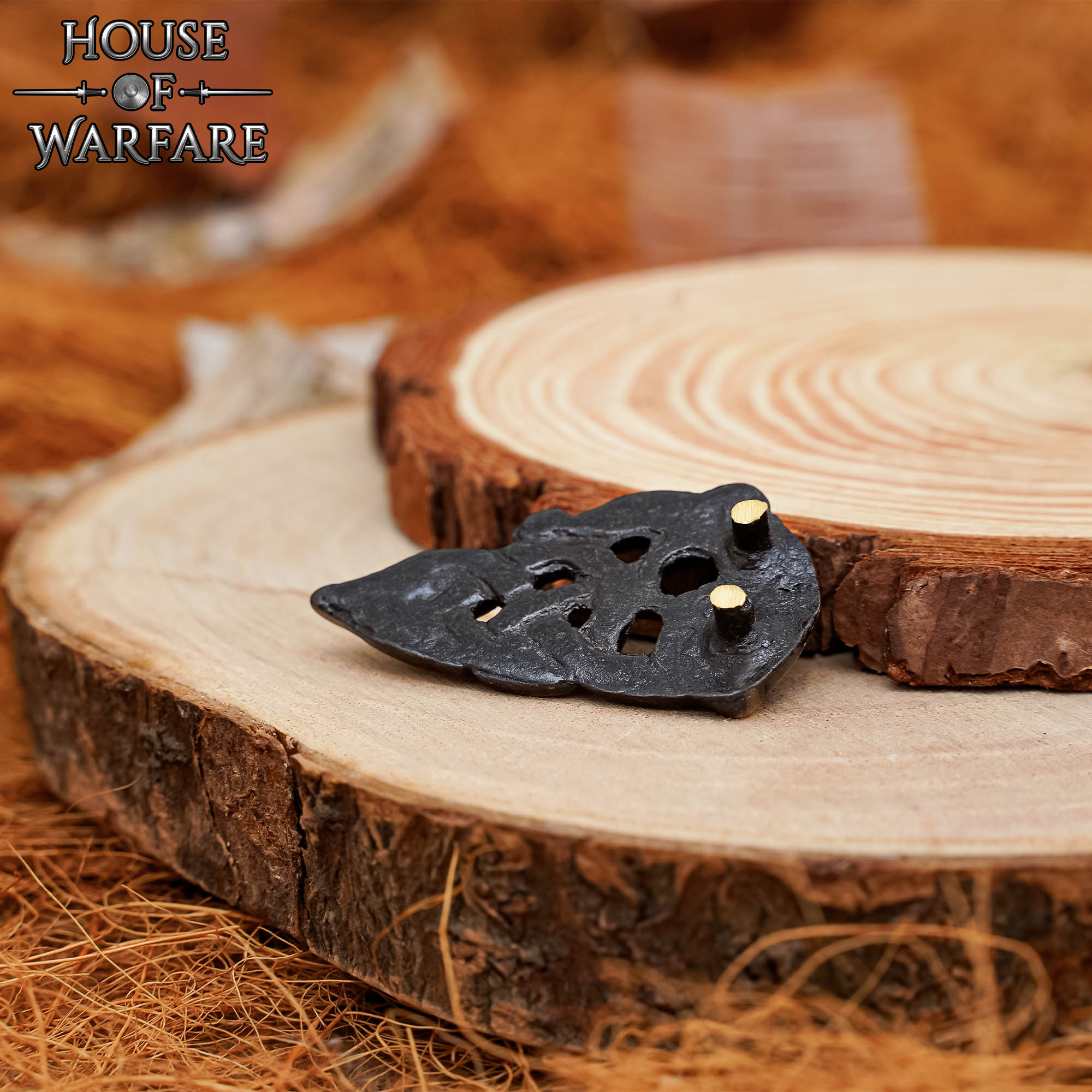 Viking Haithabu Extremo de Cinturón de Latón Macizo Envejecido - Imagen 5