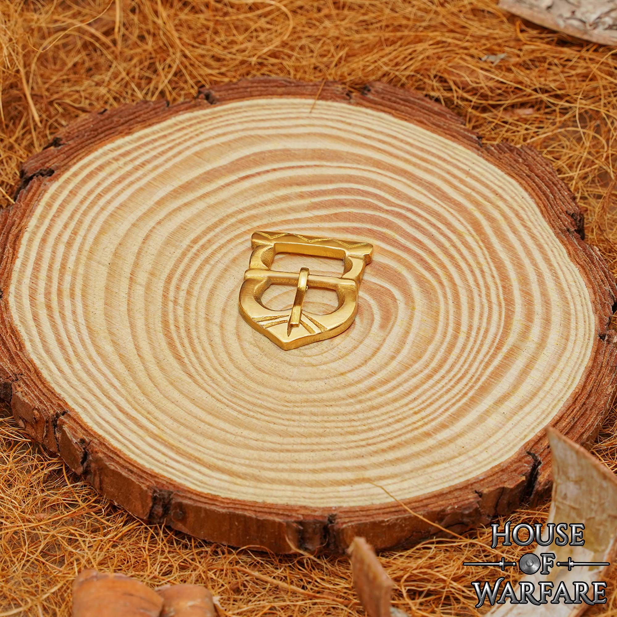 Hebilla Medieval de Latón Macizo para Cinturón - Accesorio Histórico y de Vestuario Vikingo y Normando - Imagen 10