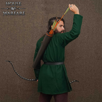Carcaj Trasero Medieval de Cuero - Equipo de Tiro con Arco Hecho a Mano - Imagen 2