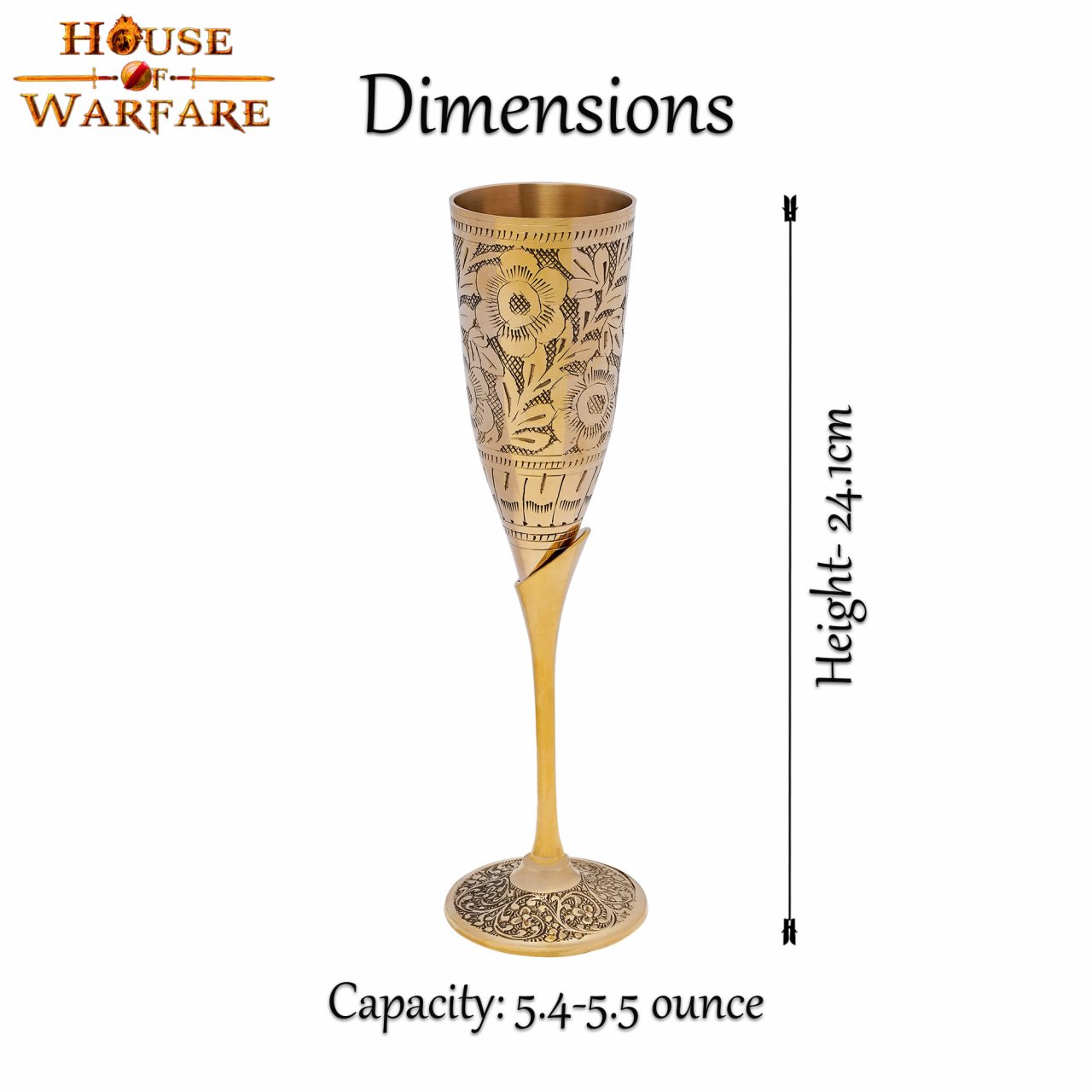 Cáliz Copa de Latón Grabado con Motivo Floral - Decoración Artesanal Medieval - Imagen 9