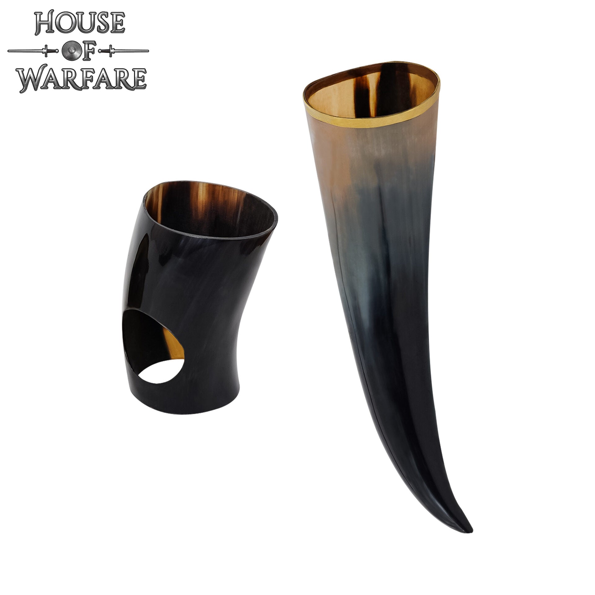 Cuerno de Beber Vikingo Medieval Auténtico con Soporte - Imagen 3