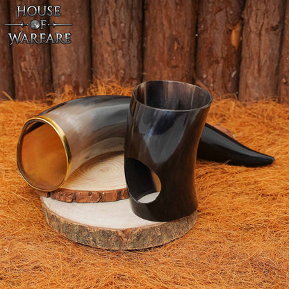 Cuerno de Beber Vikingo Medieval Auténtico con Soporte - Imagen 6