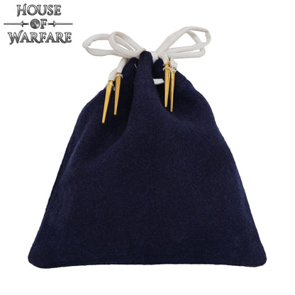 Bolsa Medieval de Lana con Cordón Azul Marino - Imagen 8