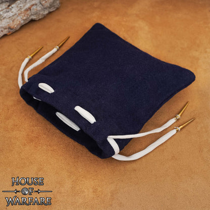 Bolsa Medieval de Lana con Cordón Azul Marino - Imagen 7