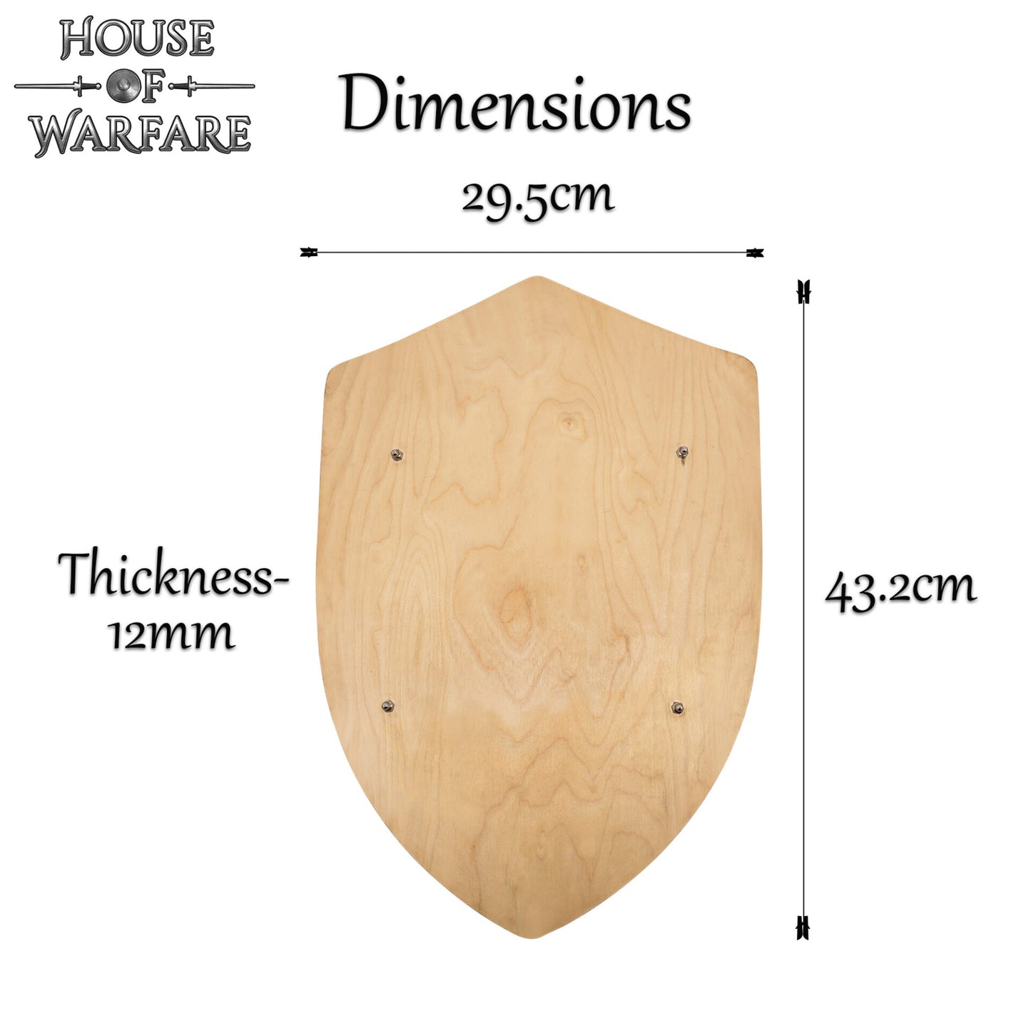 Pequeño Escudo de Madera para Niños | Escudo de Cometa de Madera Maciza con Correas de Cuero | Personalizable para Larp, Disfraces y Juego - Imagen 4