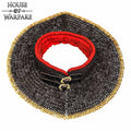 Cota de Malla Estándar "the Red Knight Gorget" - Anilla Plana Remachada de 9 Mm - Hebillas de Latón Macizo, Forro Acolchado, Resistente Forro Acolchado Rojo - Ideal para Combate en Escenarios y Recreaciones - Discontinued - Imagen 1