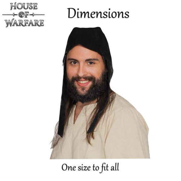 Gorra Medieval Artesanal de Piel de Ante con Visera Cuadrada - Imagen 3