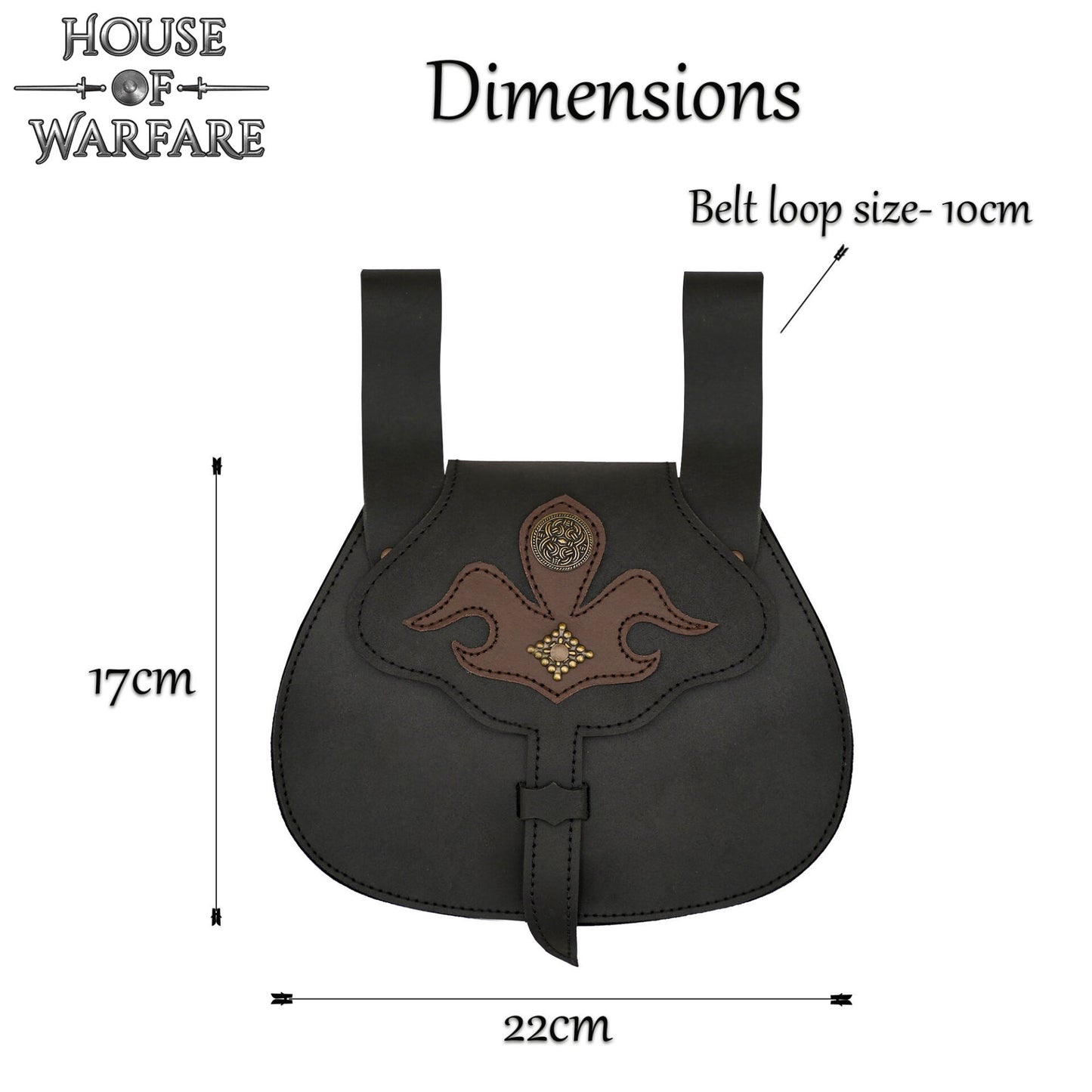 Riñonera Medieval de Cuero con Apliques y Remaches - Estilo Medieval Tardío - Imagen 3