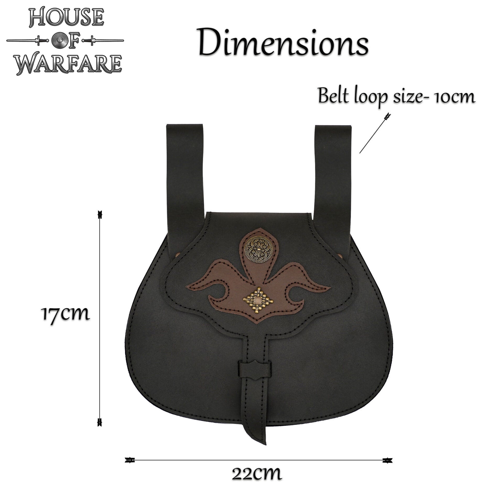 Riñonera Medieval de Cuero con Apliques y Remaches - Estilo Medieval Tardío - Imagen 3