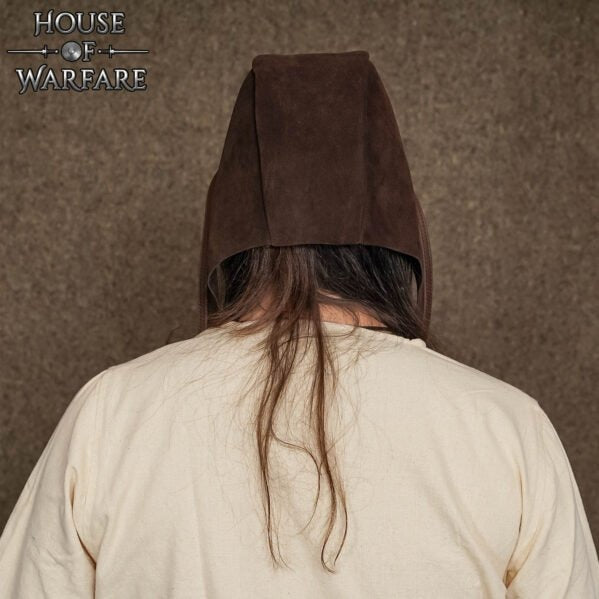 Gorro Medieval de Cuero de Ante Hecho a Mano - Larp - Imagen 3