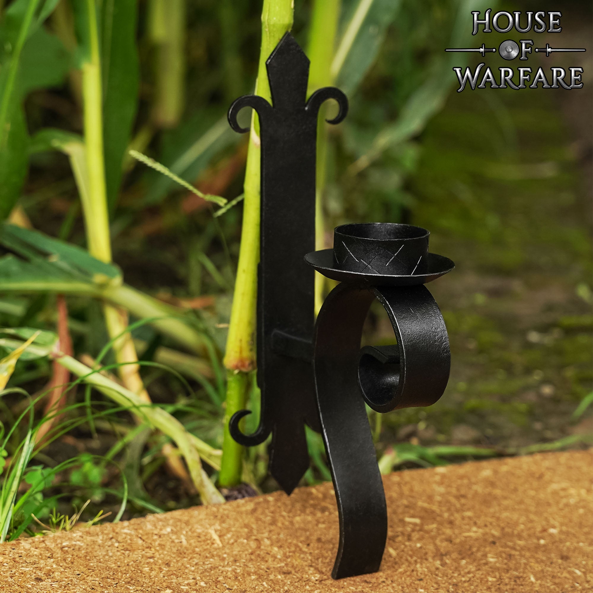 Candelero Medieval de Hierro Forjado a Mano con Flor de Lis - Imagen 10