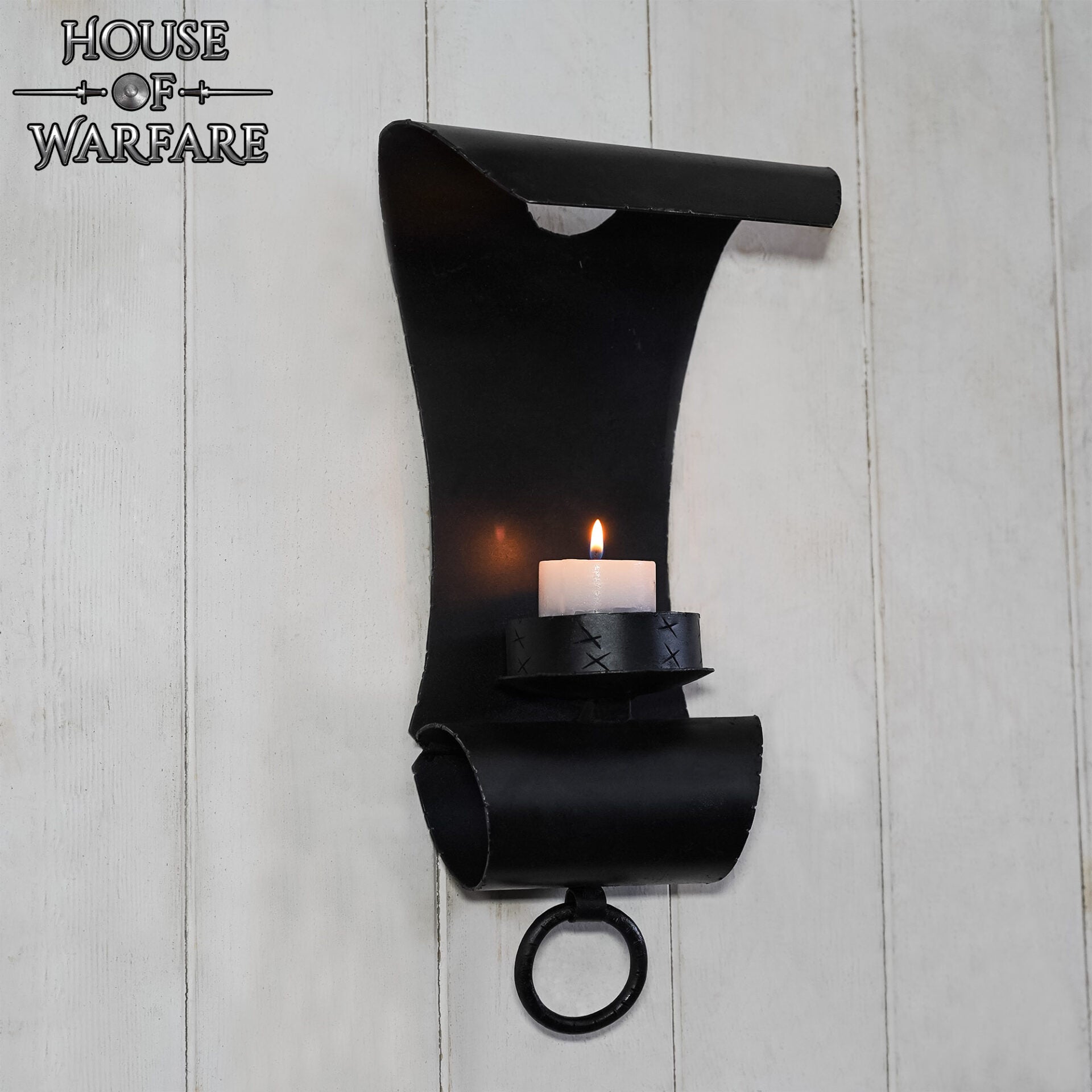 Vela Medieval de Hierro Forjado a Mano con Voluta para Montaje en Pared - Imagen 7