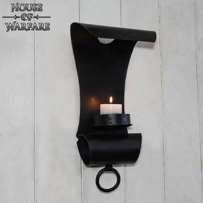 Vela Medieval de Hierro Forjado a Mano con Voluta para Montaje en Pared - Imagen 7