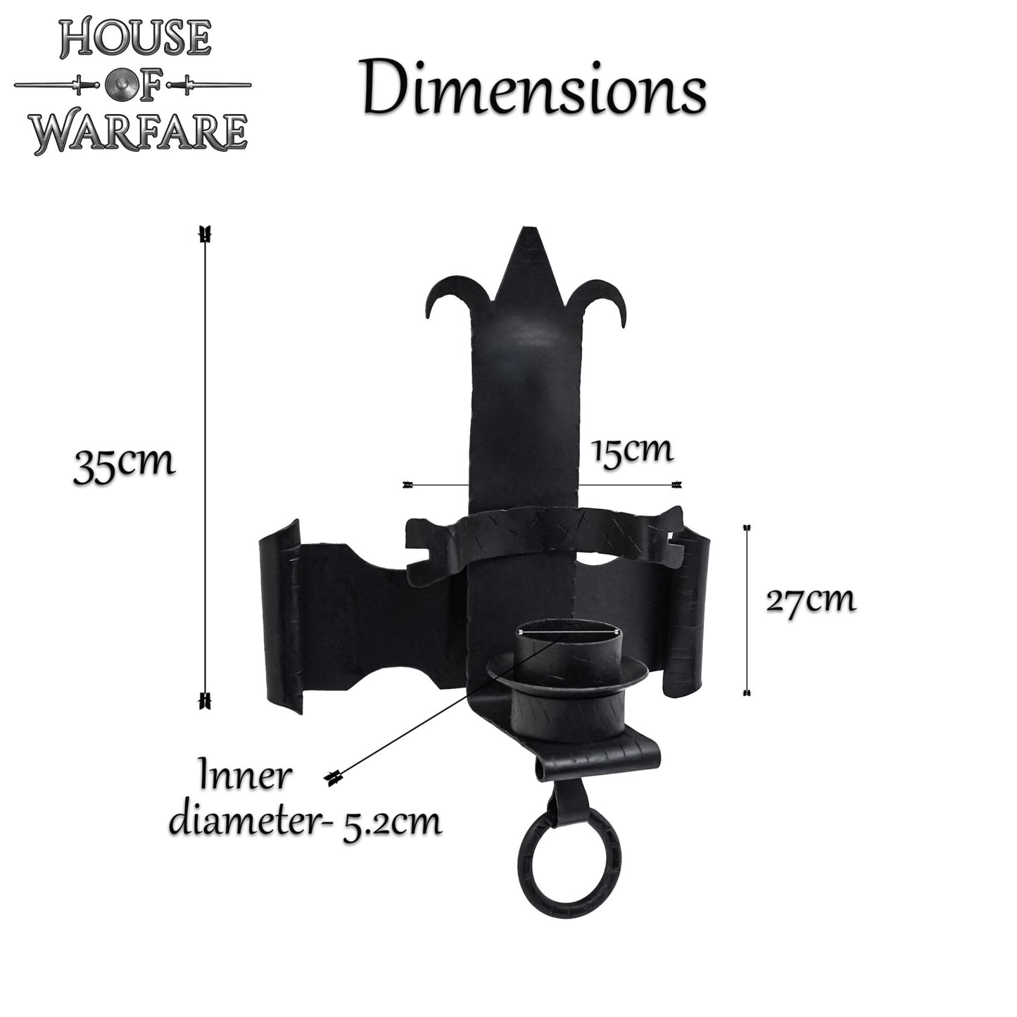 Castillo Medieval Candelabro de Pared de Hierro | Portavelas Gótico Forjado a Mano - Imagen 10