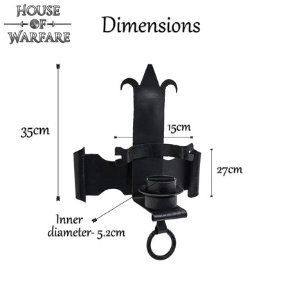 Castillo Medieval Candelabro de Pared de Hierro | Portavelas Gótico Forjado a Mano - Imagen 10