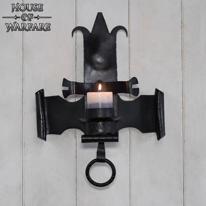 Castillo Medieval Candelabro de Pared de Hierro | Portavelas Gótico Forjado a Mano - Imagen 8