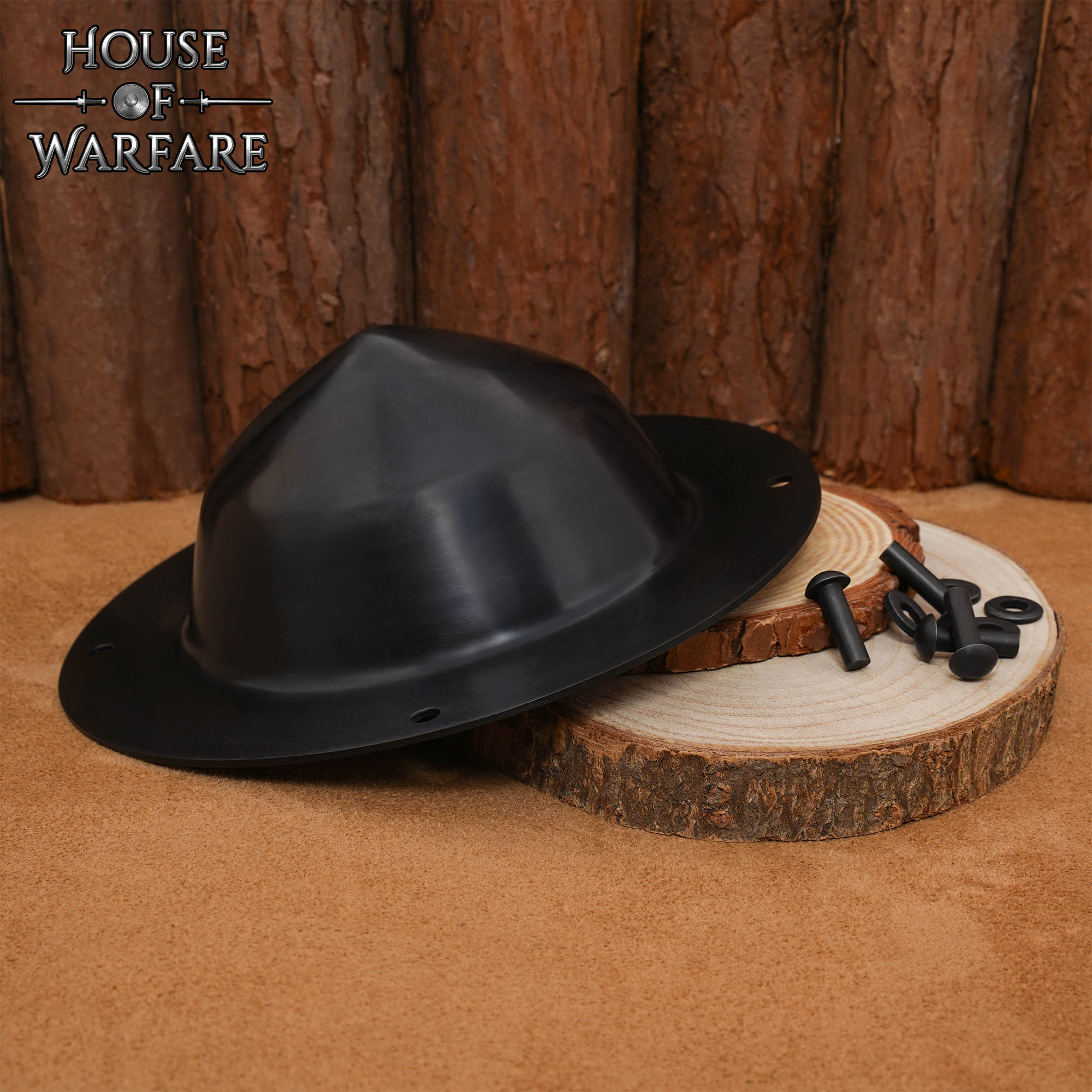 Jefe Escudo Medieval Negro, Acero 1,8 Mm, Listo para la Batalla - Imagen 3