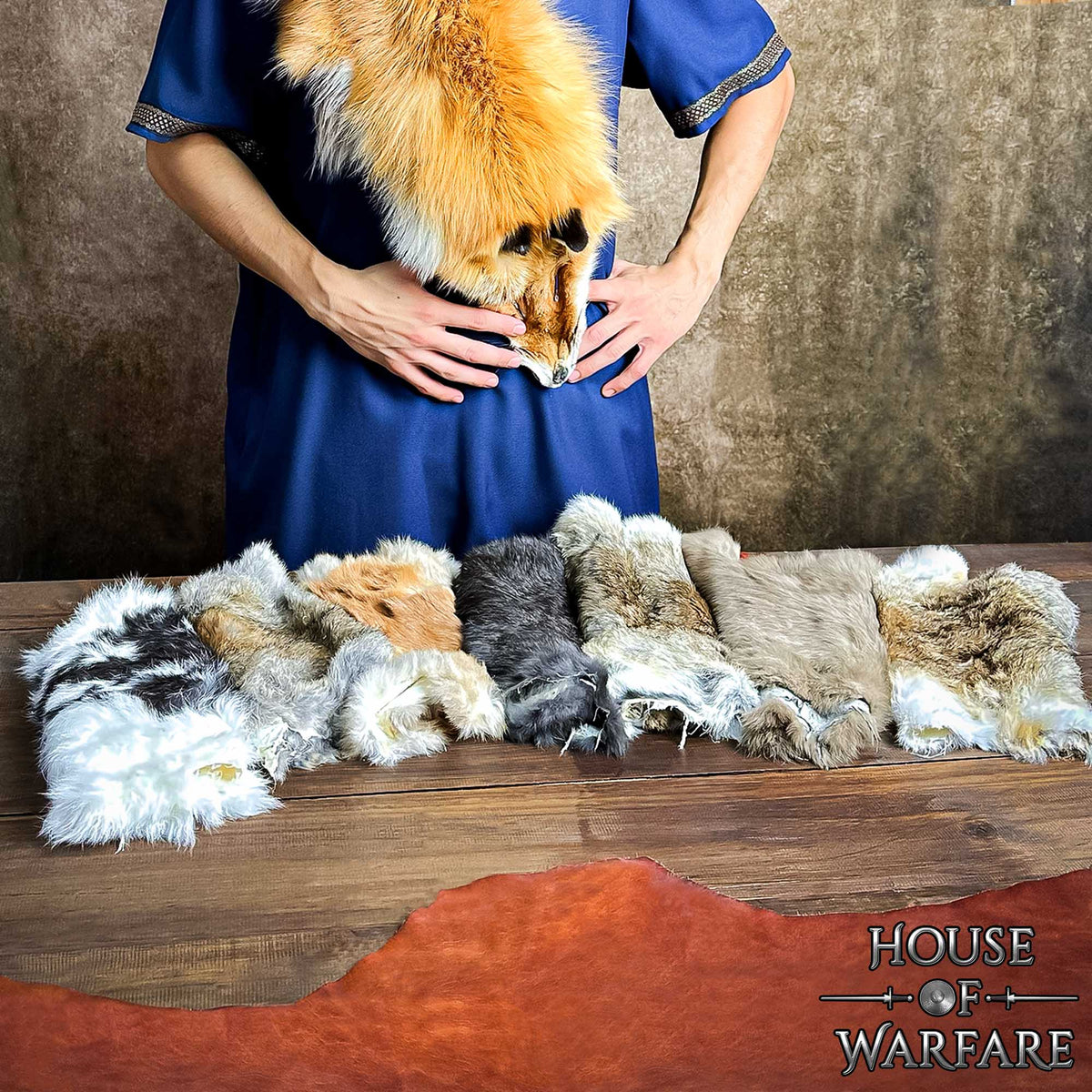 Imagen única de: Fantasía Medieval Vikingo Piel de Zorro Natural
