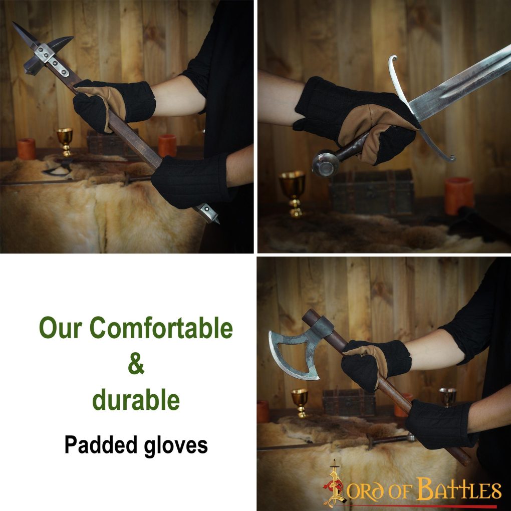 Guantes Mitones Acolchados Hechos a Mano con Lona de Algodón - Imagen 5