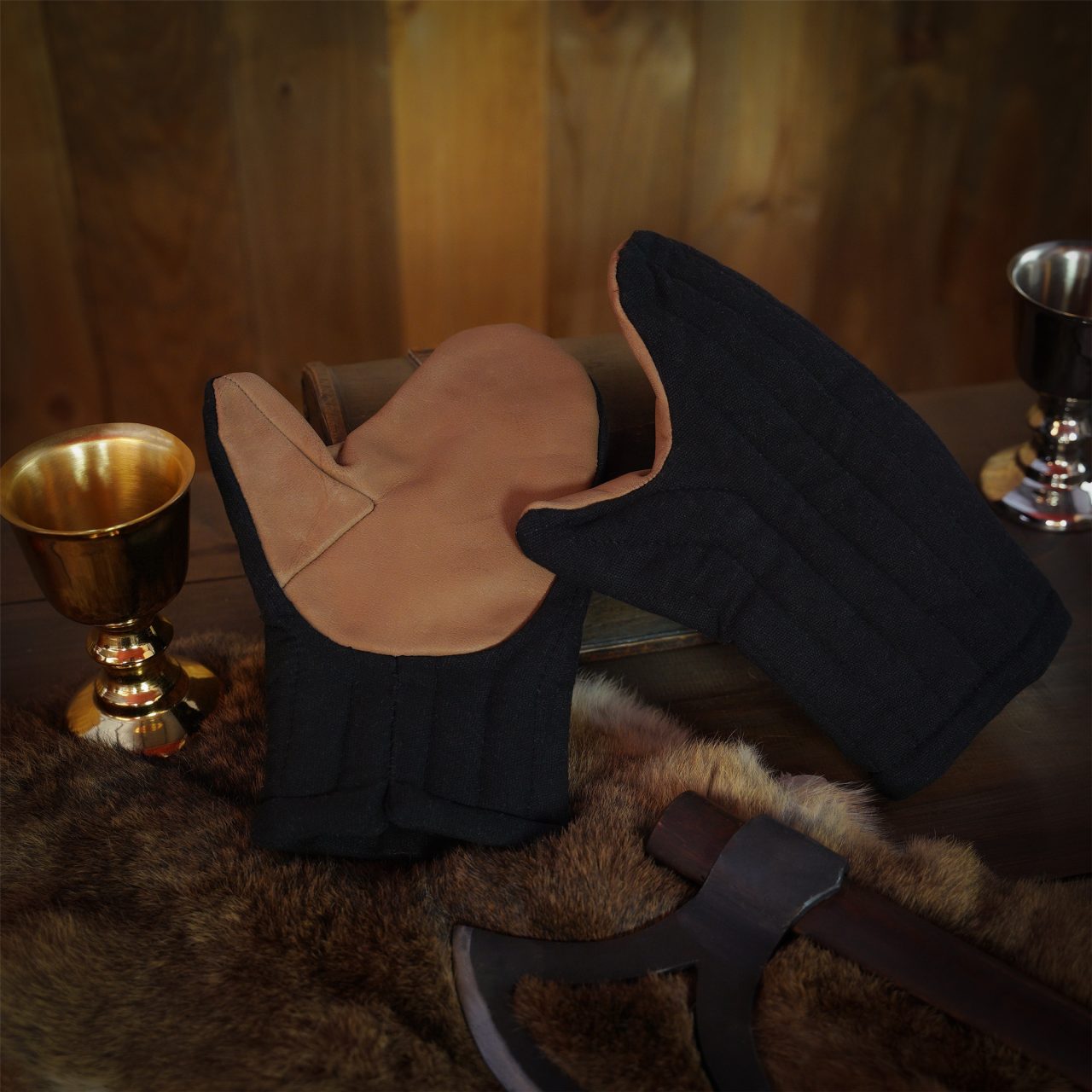 Guantes Mitones Acolchados Hechos a Mano con Lona de Algodón - Imagen 10