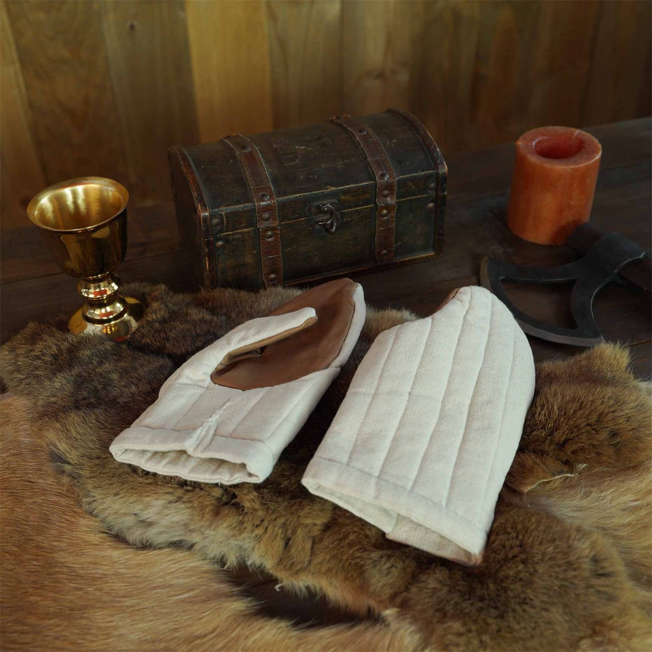 Guantes Mitones Acolchados Hechos a Mano con Lona de Algodón - Imagen 11