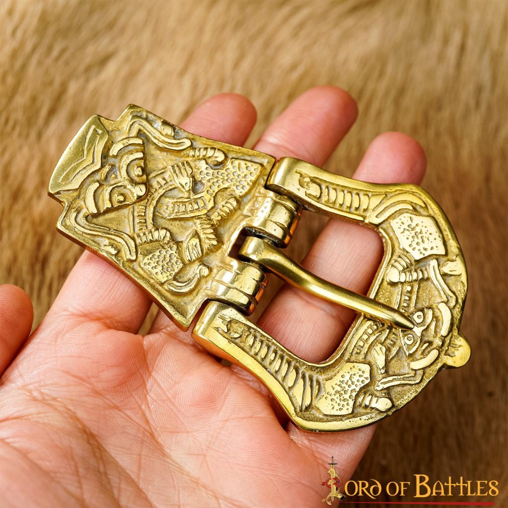 Hebilla de Cinturón Vikinga Diseño Celta Latón Puro Accesorio para Cinturón - Imagen 9