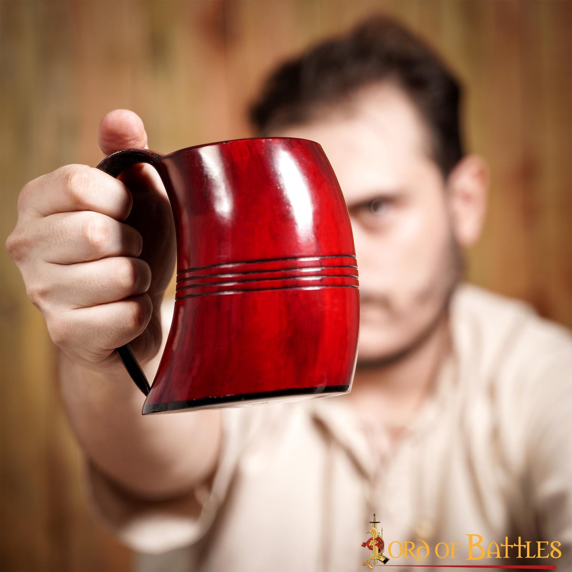 Taza de Cerveza Vikinga de Cuerno de Buey Auténtica Hecha a Mano - Imagen 8