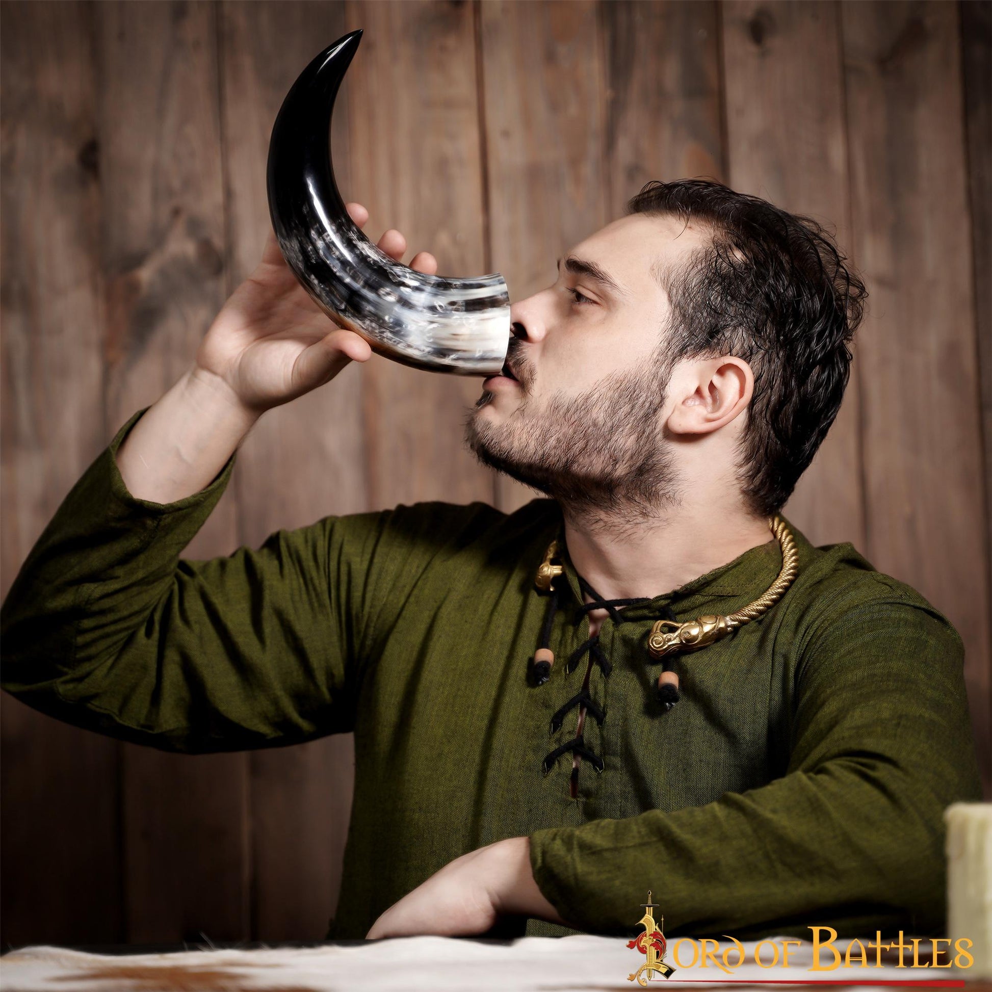 Cuerno Medieval para Beber 400 - 500 Ml Cuerno de Buey Auténtico Hecho a Mano - Imagen 9