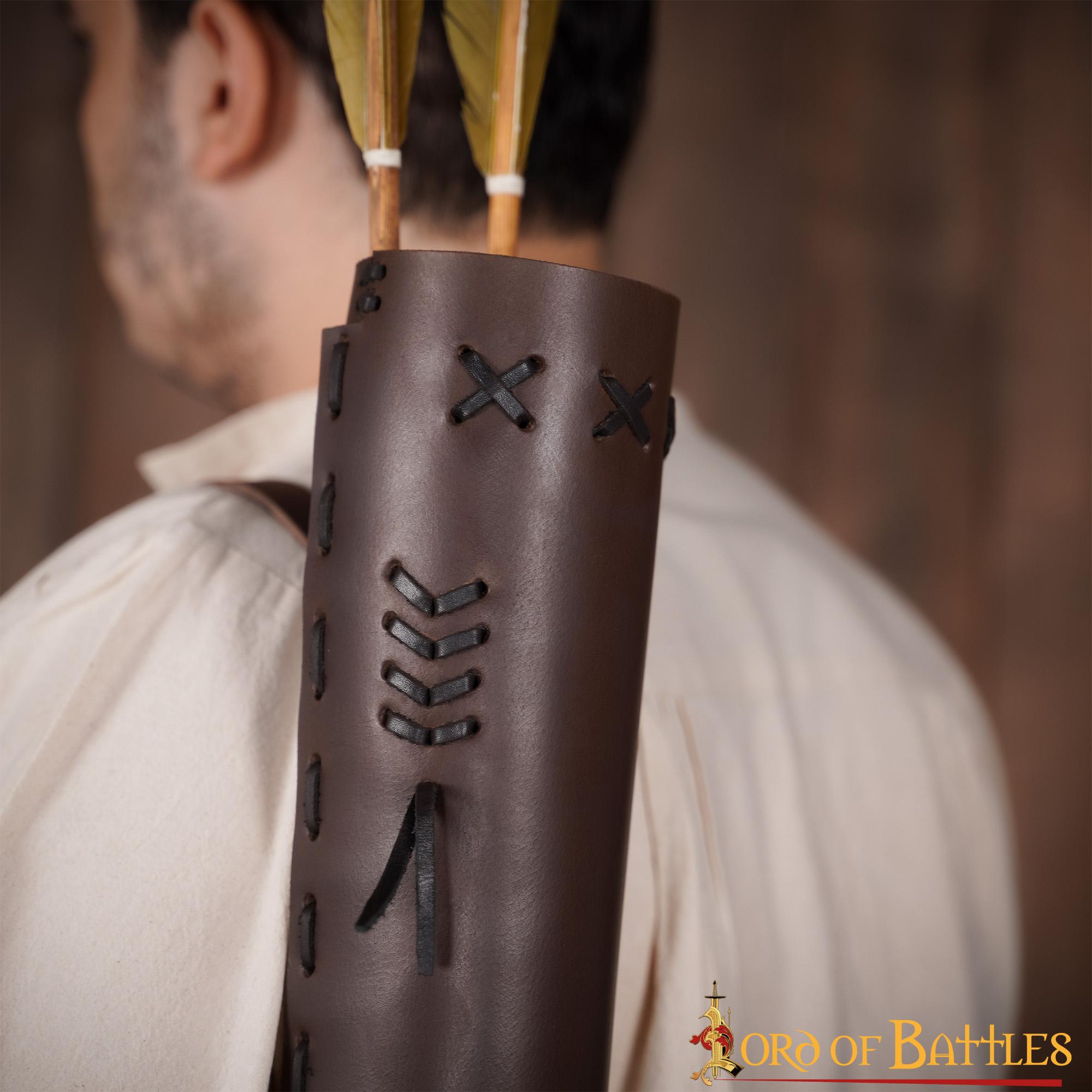 Carcaj Clásico Medieval de Cuero Fantasía Auténtica Marroquinería - Imagen 10