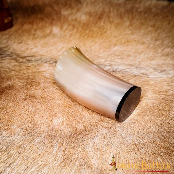 Taza de Cerveza Medieval Vikinga Hecha a Mano con Auténtico Cuerno de Buey - Imagen 6