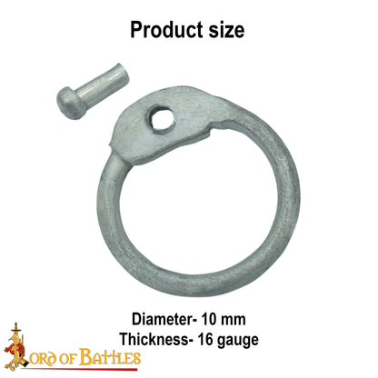Anillos Redondos de Aluminio - Anillo Redondo con Remaches en Forma de Cúpula de 10 Mm - Calibre 16, Aluminio - Acabado Natural - 1 Kg - Ideal para Reparaciones y Bricolaje de Cota de Malla - Imagen 9