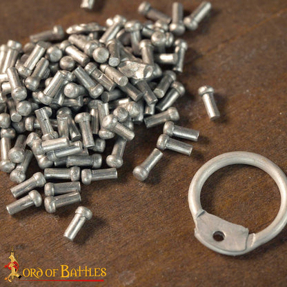 Anillos Redondos de Aluminio - Anillo Redondo con Remaches en Forma de Cúpula de 10 Mm - Calibre 16, Aluminio - Acabado Natural - 1 Kg - Ideal para Reparaciones y Bricolaje de Cota de Malla - Imagen 2