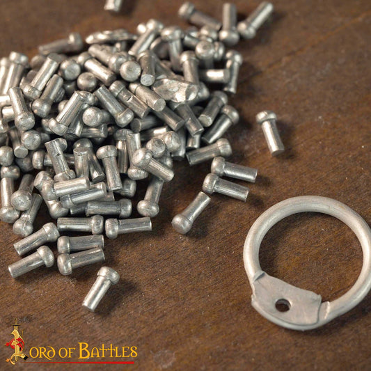 Anillos Redondos de Aluminio - Anillo Redondo con Remaches en Forma de Cúpula de 10 Mm - Calibre 16, Aluminio - Acabado Natural - 1 Kg - Ideal para Reparaciones y Bricolaje de Cota de Malla - Imagen 2