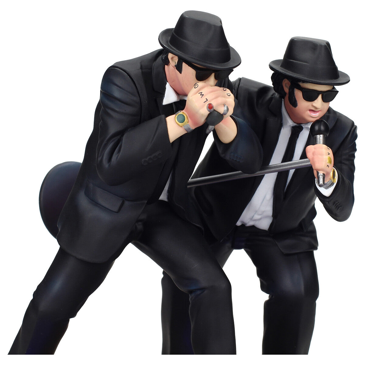 Set of 2 Figures Jake and Elwood Singing with Light The Blues Brothers - 18 cm