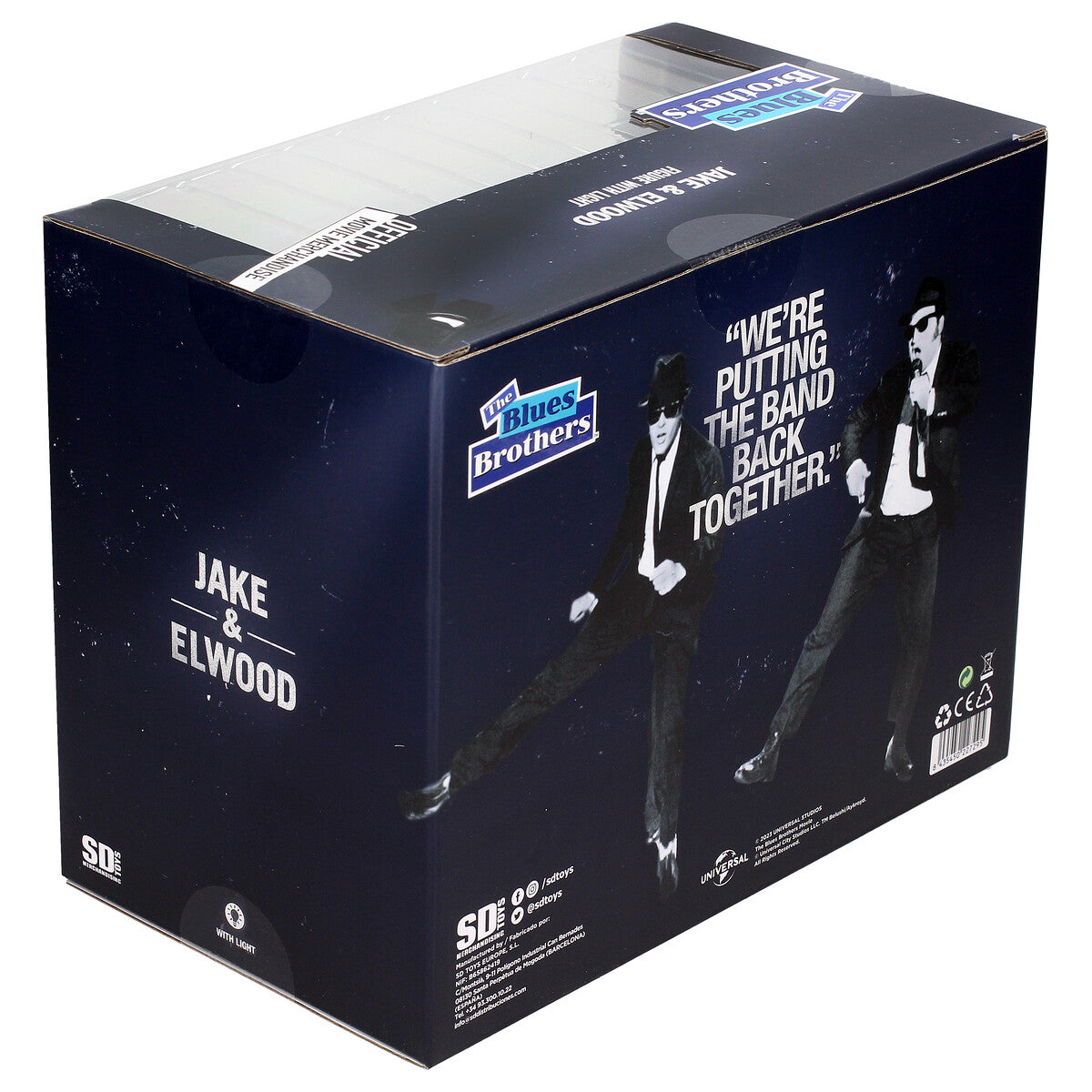 Set of 2 Figures Jake and Elwood Singing with Light The Blues Brothers - 18 cm