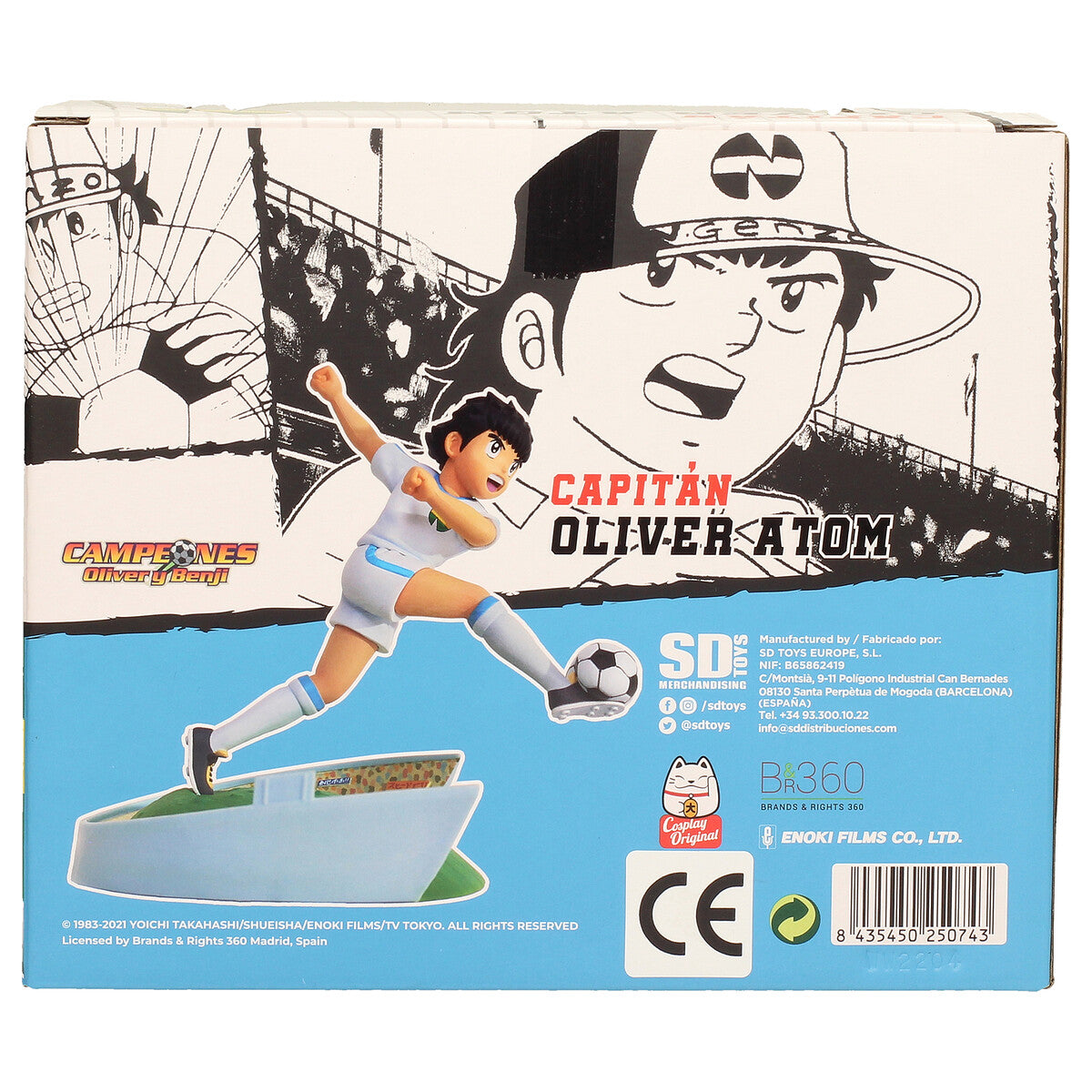 Figura Oliver Atom - vista lateral derecha con número 10 y base estadio