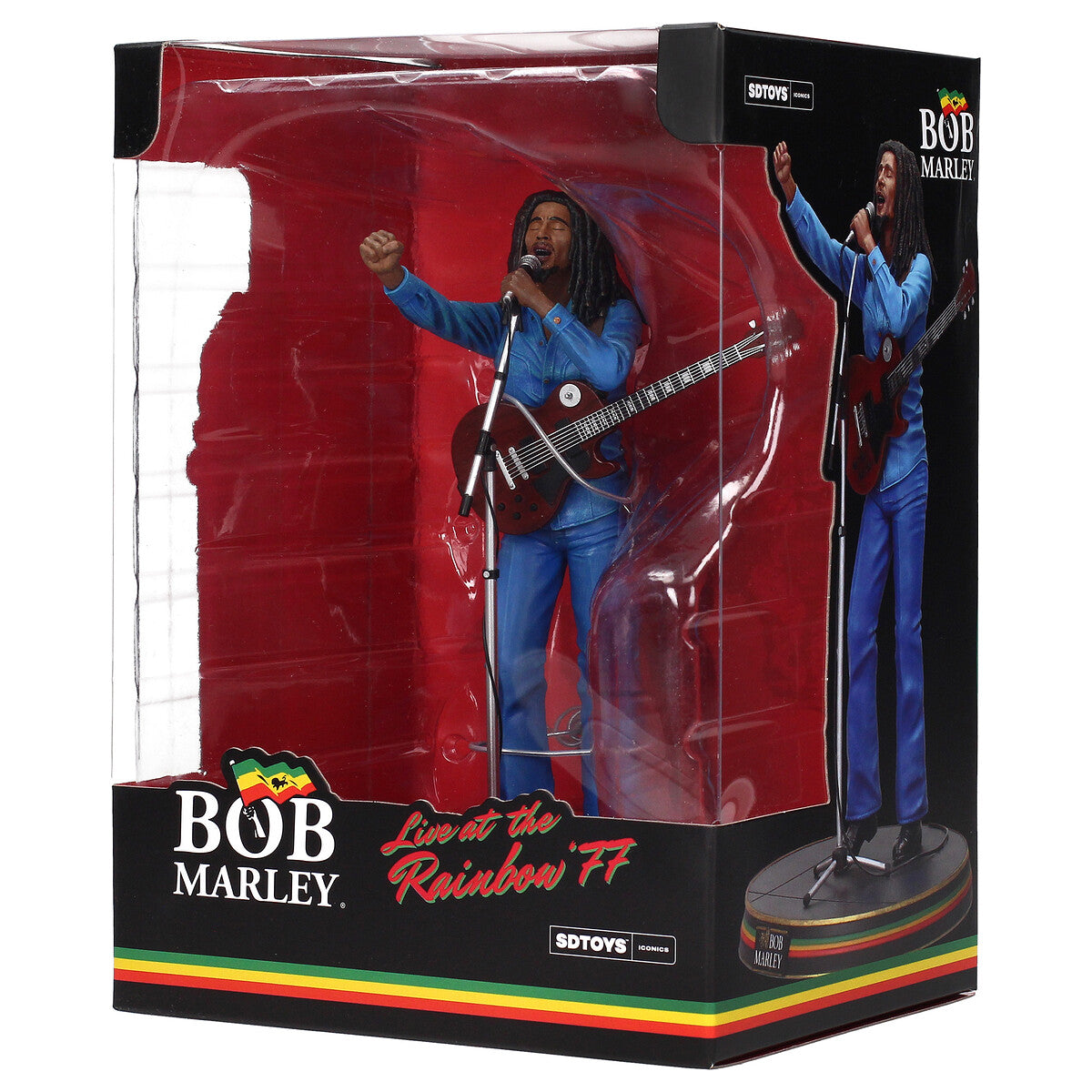 Figura Bob Marley - vista lateral derecha con guitarra Les Paul roja