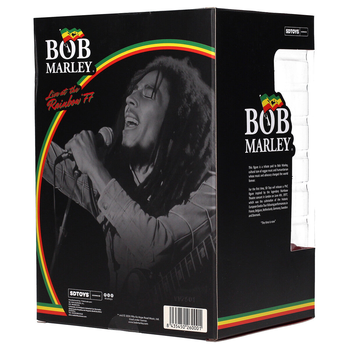 Detalle rostro Bob Marley - rastas largas y expresión de canto con micro