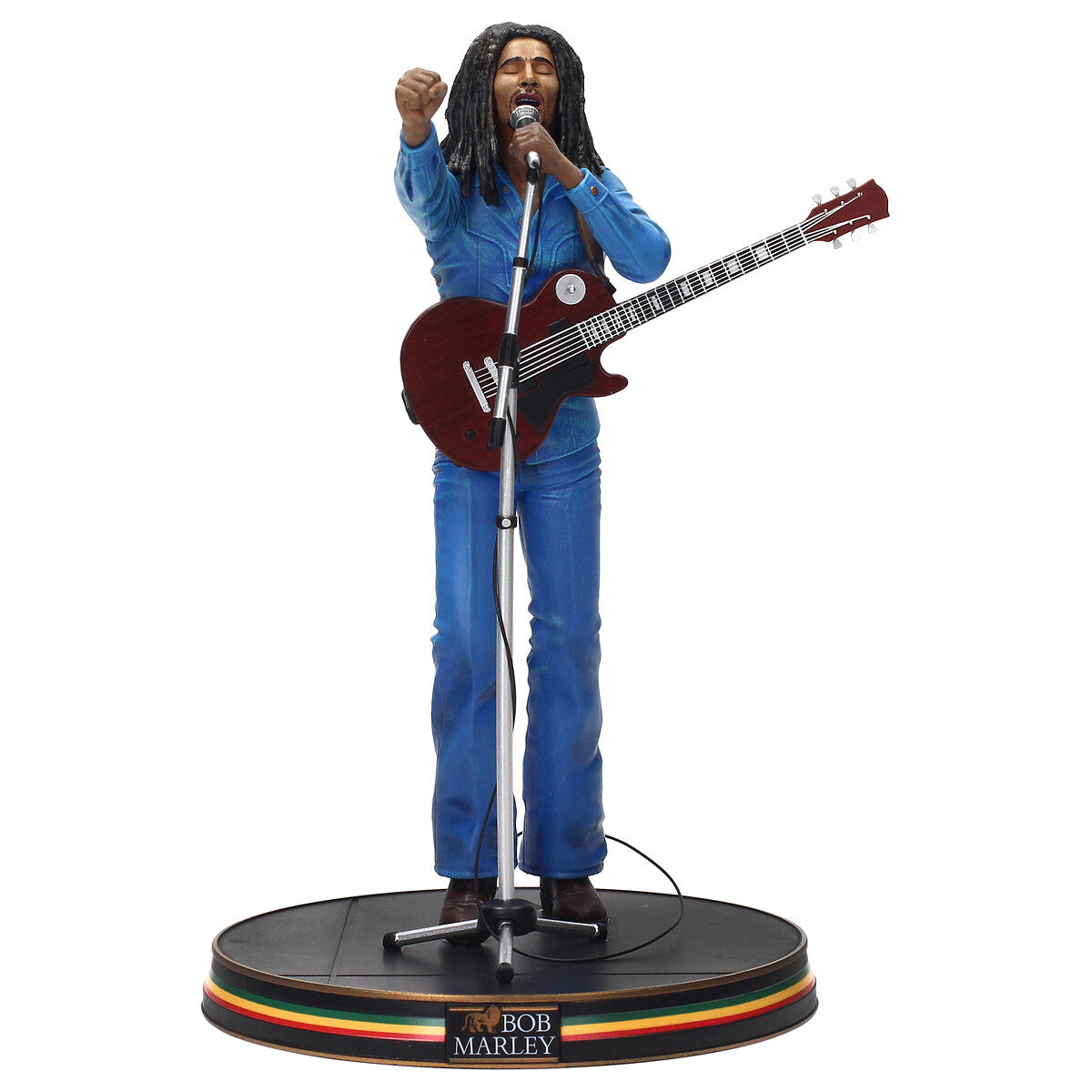 Figura Bob Marley Live at the Rainbow 77 - detalle puño alzado y micro