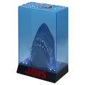 Diorama 3D con luz JAWS Tiburón 50 Aniversario - vista frontal con LEDs encendidos y logo rojo