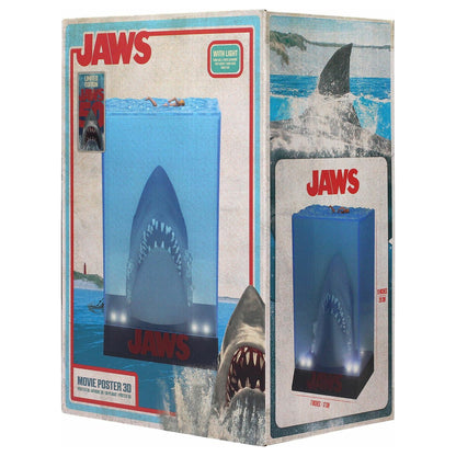 Diorama JAWS - vista lateral izquierda con base negra y logo JAWS en rojo