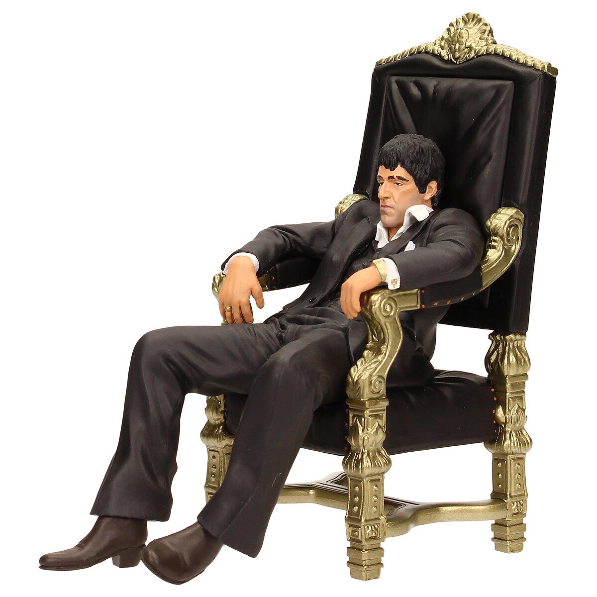 Figura Tony Montana en trono dorado - Scarface Movie Icons SDToys vista frontal