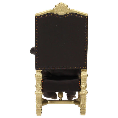Vista trasera trono barroco negro con tachuelas doradas - figura Scarface SDToys