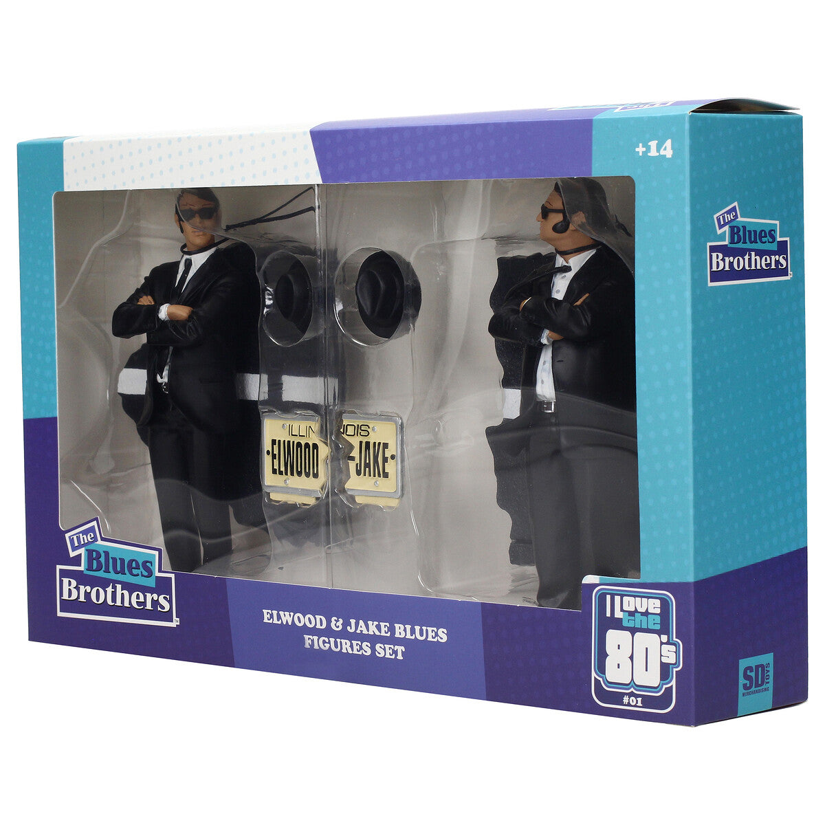Detalle matrícula Illinois partida ELWOOD y JAKE - base asfalto figuras Blues Brothers