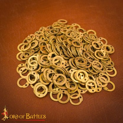 Anillas Planas de Latón - Anillas Planas con Remaches en Forma de Cúpula de 6 Mm - Calibre 18, Acabado en Latón - 1kgs - Ideal para Bricolaje y Reparaciones de Cota de Malla - Imagen 8